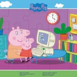 Puzzle 15 dielikov v rámčeku Prasiatko Peppa