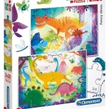 Puzzle 2×20 Super Color – vtipní dinosauri