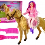 Bábika jazdkyňa s hnedým koníkom