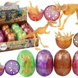 Otváracie dinosauří vajíčko s kostrou – 9 cm, 4 farby