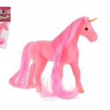 Ružový jednorožec na česanie s hrebeňom 14 cm