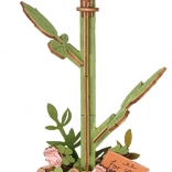 3D drevená skladačka ružová ruža ROBO TIME