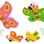 DoDo drevená dekorácia motýliky a kvietky, súprava 6 ks