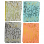 Darčeková papierová taška so zlatými vlnkami 32 × 26 × 12 cm