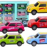 Sada kovových autíčok so zotrvačníkom, farebná kolekcia 12 kusov