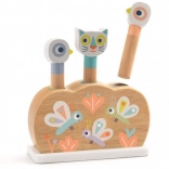 Drevená hračka vyskakovacie dúhové zvieratká Djeco