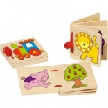 Drevená obrázková knižka pre deti