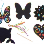 Goki škrabacie dúhové obrázky na zavesenie – mix motívov