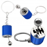 Kovový prívesok na kľúče v tvare manuálnej prevodovky – modrý