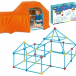 WOOPIE Veľké konštrukčné stavebné kocky Stan Sada Slamky Rúrky 128 ks