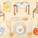 small foot drevené puzzle každodenné objekty