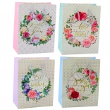 Darčeková Taška Kvetinové Vzory Best Wishes 23 x 18 x 10,5 cm