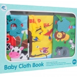 Sada mäkkých látkových knižiek pre bábätká s chvostíkmi a hryzadlami