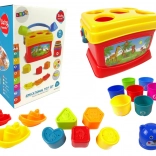 Vzdelávacie vedierko s pohárikmi, pyramídou a lodičkami