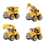 Skrutkovacie stavebné autá 4 ks 13 cm