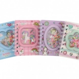 Vreckový krúžkový zápisník s jednorožcom – 60 linajkových strán (9,5 × 12 cm)