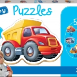 baby puzzle vozidlá 5v1 od educa (3–5 dielov)