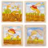 drevené vrstvené puzzle zeleninový záhon – vývoj mrkvy (goki)