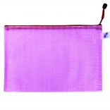 Puzdro so zipsom sieťované ružové A4