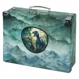 Skladací školský kufrík Dino s kovaním