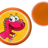 Lietajúci tanier s dinosaurom oranžový 20 cm