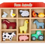 Drevená sada zvieratiek z farmy v rámčeku