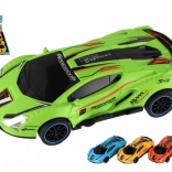 Plastové driftovacie autíčko na zotrvačník 16 cm – sada 4 farieb, 8 ks v boxe