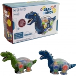 Dinosaurus so svetlom a hudbou na batérie