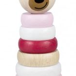 Drevená pyramída s medvedou hlavou ružová