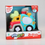 kiddy go! autíčko s dinosaurom so svetlami a zvukmi