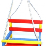 Drevená farebná hojdačka so zábranou