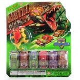 sada dino autíčok a figúrok dinosaurov (6 autíčok + 4 figúrky)