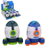 Vesmírna raketa s otváracími dverami na zotrvačník