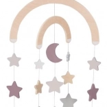 Drevený závesný kolotoč Hviezdičky fialové