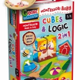 Montessori drevené kocky so zvieratkami pre logiku