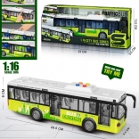 Interaktívny zelený autobus so svetlami a zvukmi 1:16