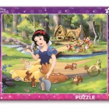 Puzzle Snehulienka a zvieratká 40 dielikov doskové