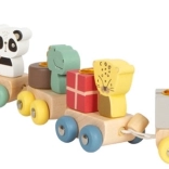 Small Foot drevený narodeninový vláčik so zvieratkami a číslami