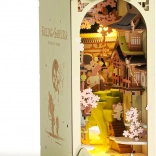 ROBOTIME FALLING SAKURA 3D knižná zarážka s teplým LED osvetlením (drevená stavebnica)