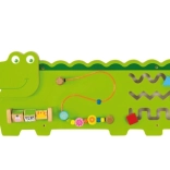 Drevená nástenná zmyslová tabuľa krokodíl Viga, FSC, Montessori