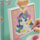 diamantové maľovanie na ráme jednorožec 15 × 15 cm