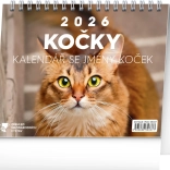 Stolový kalendár Mačky 2026 s menami