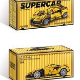 Stavebnica športové auto žlté, 422 dielikov