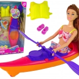 Sada Bábka s Kajakom a Doplnkami - Ružová