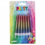 Metalické sviečky so stojanmi - 6 kusov