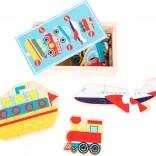 Small Foot Drevené puzzle Vozidlá