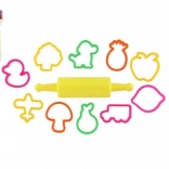 Vykrájadlá na modelínu NARA s plastovým valčekom - 11 ks