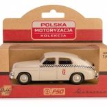 Historický vozidlo PRL Warszawa M20 taxi pieskový model