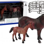 Sada 2 Figúrky Kone S Ohradou s Kôňaťom