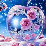 Diamantová mozaika - sklenené jablko